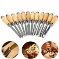 thumbnail image 4 of 12PCS Wood Chisel Tool Set Sturdy Chisel Round Nose Chisel Inclined Wood Turning Chisel 3 Straight Chisel V-type Straight Cutting Tool Bending Chisel Wood Chisel, 4 of 5