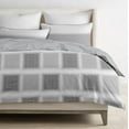 thumbnail image 6 of Delara GOTS Certified 100% Organic Cotton Check Reversible Print Duvet Cover and Sham Set of 2, King 108"X92", Grey, 6 of 7