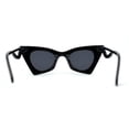 thumbnail image 2 of Wave Arm Squared 80s Geometric Cat Eye Mod Sunglasses All Black, 2 of 4