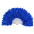 thumbnail image 1 of Feather Fan Foldable Handheld Festival Decoration Square Dance Retro Style Show Down Colorful Fan, 1 of 5