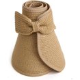 thumbnail image 2 of Visera solar para mujer, sombrero enrollable con cola de caballo, visera de paja plegable para playa, sombreros para el sol, 2 of 4