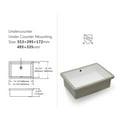 thumbnail image 3 of 22"x15.5" White Ceramic Rectangular Undermount Bathroom Sink with Overflow, 3 of 6