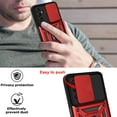 thumbnail image 4 of for Samsung Galaxy A05s 4G Case with Slide Camera Cover for Men, Military Grade Drop Phone Cover Case with Rotate Ring Kickstand for Samsung Galaxy A05s 4G SJ Red, 4 of 14