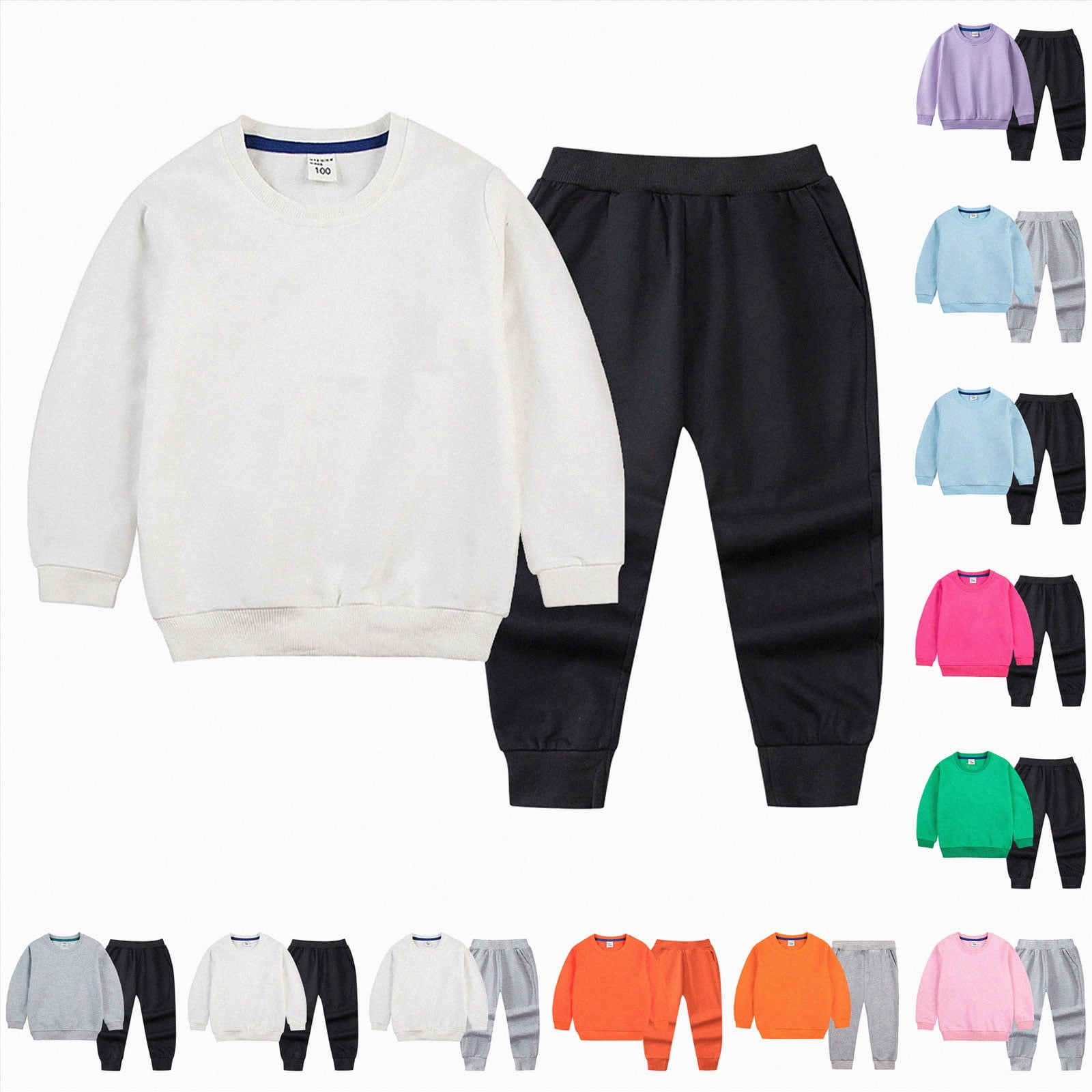 Kid Toddler Boy Clothes Color Block Sweatshirt and Casual Pants 2Pcs Boys Fall Winter Outfits(Green 11-12 Years)