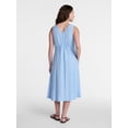thumbnail image 3 of Time and Tru Women's Sleeveless Fit and Flare Midi Dress, Sizes XS-XXXL, 3 of 5