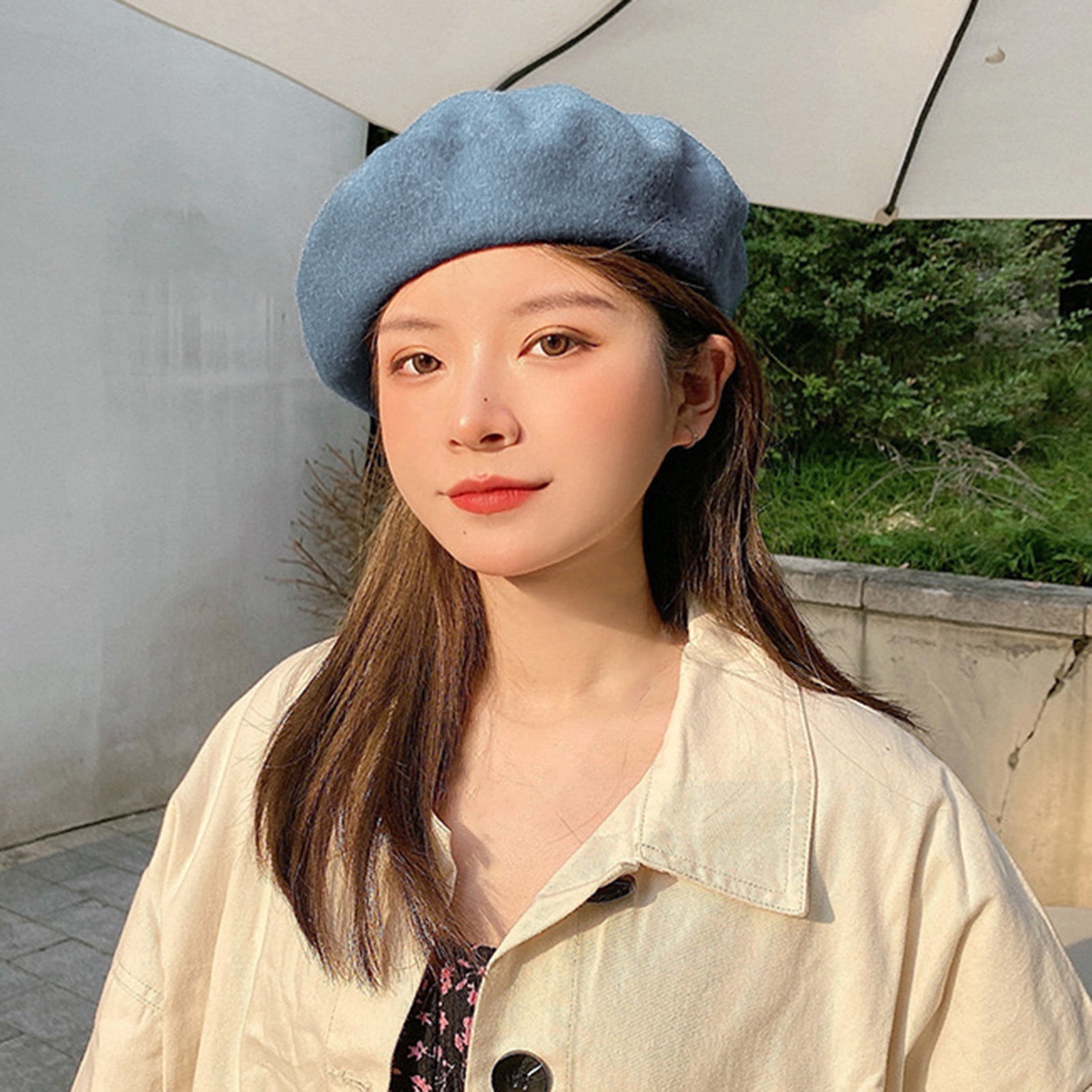 Vintage Womens Solid Color Beret Wool French Beanie Cap Hat  display picture 2