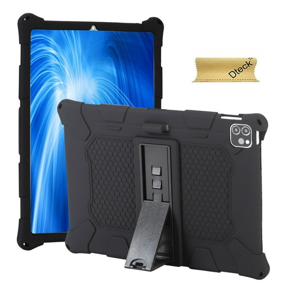 Dteck Kids Case for iPad (A16) 11th Generation 11 Inch 2025/10th Generation 10.9 Inch 2022 with Built-in Kickstand, Lightweight Shockproof Soft Silicone Cover for iPad 11th/10th Gen,Black