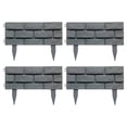 thumbnail image 2 of Dailihome Grey Landscape Edging Border, Plastic Imitation Stone Garden Fence Panels, Interlocking Flower Bed Path Lawn Guardrail, 4-Piece Set, 2 of 8