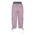 thumbnail image 6 of FAKKDUK Women's Cargo Capris Pants with Pockets Lightweight Quick Dry Travel Hiking Summer Pants for Women Casual Womens Stretch Pants Women's Yoga Pants Joggers Pants for Women, 6 of 8