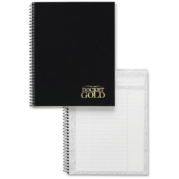 Docket Gold Planner, 1 Subject, Narrow Rule, Black Cover, 8.5 X 6.75, 70 Sheets | Bundle of 5 Each