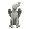 thumbnail image 4 of Estatua de perro ángel, monumento conmemorativo para tumba, recuerdo de piedra antigua y resina para jardín., 4 of 5
