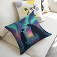 thumbnail image 5 of Penguins aurora borealis sno Linen toss pillowcase Decoration pillowcase Gift preferred 18x18" Cushion cover 2 set Sofa pillowcase Sofa bedroom living room car, 5 of 8