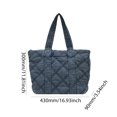 thumbnail image 2 of Bolso de mano de mezclilla Bolso bandolera Bolso de diseñador con cremallera Bolso acolchado con asa superior, 2 of 9