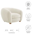 thumbnail image 4 of Armchair Accent Chair, Ivory White, Fabric, Modern Contemporary French Country, Living Lounge Cafe Room Hotel Lobby Hospitality, 4 of 8