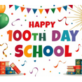 thumbnail image 4 of LUUFILx Happy 100th Day of School Banner Backdrop for Classroom Decorations Celebration Party Supplies Photography Props School Event Background, 4 of 8