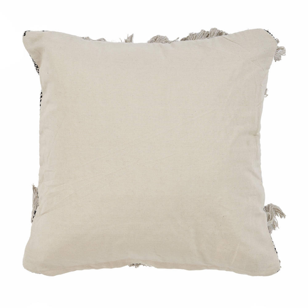 Lr Home Xavia 20" x 20" Black/Beige Fringe Striped Cotton Adult Decorative Throw Pillow