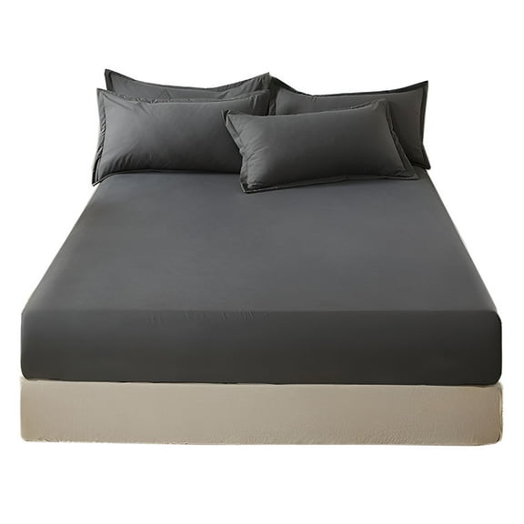 AUQ Stretch Twin Fitted Sheet Only - Jersey Knit Stretchy Snug Fit for Single,or Twin Size Mattress,Ultra Soft,Wrinkle Free,Non-Slip