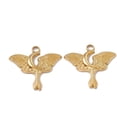 thumbnail image 2 of Ion Plating(IP) 304 Stainless Steel Pendants Butterfly with Moon Charm Real 18K Gold Plated 24x25x2mm Hole: 3mm, 2 of 3