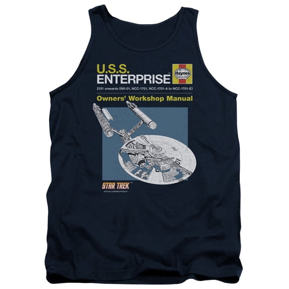 Star Trek Enterprise Manual Adult Tank Top Navy