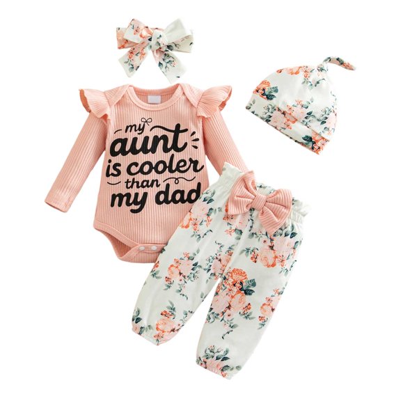 Baby Girls' Clothing Sets Newborn Baby Girl Clothes Little Sister Outfit Long Sleeves Romper Pants Baby Clothes for Girls 0 3 6 12 18 Months