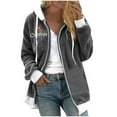 thumbnail image 2 of AOOCHASLIY Christmas Women Coat Christmas Fashion Women's Zipper V-Neck Pullover Tops Long Sleeve Hooded Blouse Sweatshirt, 2 of 4