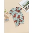thumbnail image 6 of Baby Jumpsuit, Short Sleeve Crew Neck Cow Print Summer Romper Clothes for Girls Boys, 6 of 10