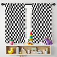 thumbnail image 5 of Blackout Kids Curtains,Black and White Checkered Pattern Childrens Insulated Curtains Set Of 2,Bedroom Essentials,Toddler Room Decor 42"x54", 5 of 5