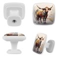 thumbnail image 2 of HemaKayy 4 Pack 1.18" Decorative Cabinet Knobs - Durable ABS Glass Handles for Cabinets, Drawers, and More - Enhance Your Home Kitchen Furniture Decor - Cow Surrounded by Colorful Butterflies, 2 of 6