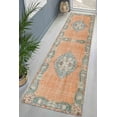 thumbnail image 3 of Orange Rug, Floral Pattern Rug, Medallion Rug, Antique Style Rug, Turkish Rug, Runner Rug, Stair Rug, Machine Washable Rug, Home Decor, 2.6'x6.5' - 80x200 cm, 3 of 8