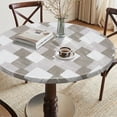 thumbnail image 7 of Round Picnic Tablecloth Wipeable Flannel Backed PVC Tablecloth for 36" - 44" Table Waterproof Elastic Fitted Table Cover for Camping Indoor Outdoor, 7 of 7