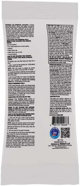 Doheny’s Non-Chlorine Pool Shock for Swimming Pools, Fast-Dissolving Oxidizing Treatment, Removes Chloramines, Swim Ready in 15 Minutes, 12 x 1-lb Bags (12 lb Total)