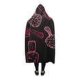 thumbnail image 2 of HATIART Couverture à Capuche Champignons Roses en Molleton Polaire Anti-Boulochage Couverture Portable Couverture 56x80 Pouces, 2 of 3