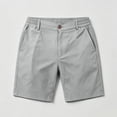 thumbnail image 5 of idosla Men's Cotton Chino Shorts Casual Elastic Waist Drawstring 7 Inch Summer Beach Golf Shorts with Pockets (Light Gray, M), 5 of 7