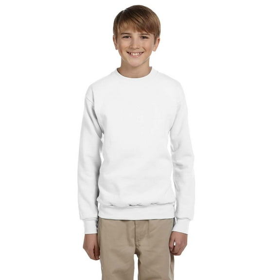 Hanes - Ecosmart Youth Crewneck Sweatshirt - P360, White, S, Pack 3, Hanes