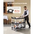 thumbnail image 6 of KFFKFF Service Trolley, Carrying Capacity of 500 lbs, Three-Level Plastic Trolley with 360° Rotating Wheels (2 Braked), Dimensions 31.1 x 19.3 inches, Suitable for Warehouses, Offices, Homes, 6 of 9