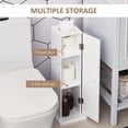 thumbnail image 6 of Wooden Cabinets, Toilet Paper Cabinet, Small Bathroom Corner Floor Cabinet with Doors and Shelves, Thin Storage Bathroom Organizer for Paper Shampoo, White, White Living Room Cabinets, 6 of 8
