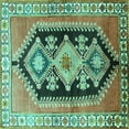 thumbnail image 1 of Ahgly Company Indoor Square Persian Turquoise Blue Traditional Area Rugs, 8' Square, 1 of 4