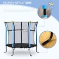 thumbnail image 4 of 63" Indoor Trampoline with Enclosure Net - Blue Steel Frame Bouncer | Safe & Lightweight Jumping Fun for Home Playroom Use, 4 of 7