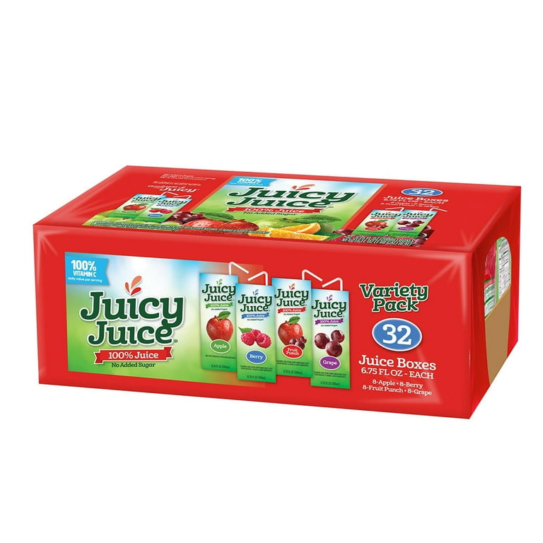 Juicy Juice Variety Pack, 32 Juice Boxes, 6.75 oz Each, 100% Juice