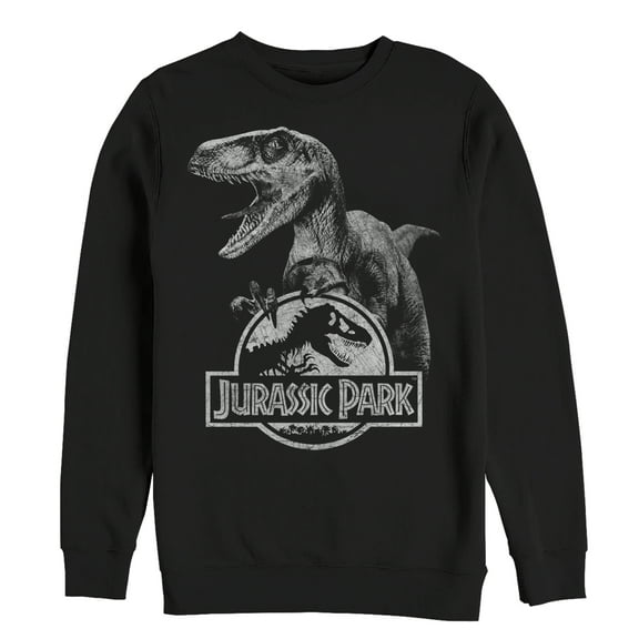 Men's Jurassic Park Raptor Logo Sweatshirt Black Medium