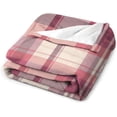 thumbnail image 5 of Check Plaid Pink Flannel Fleece Throw Blanket Soft Blanket for Couch,Cozy,Warm,Lightweight,50x60 Inches, 5 of 6