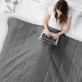 thumbnail image 2 of Clara Clark Weighted Blanket for Adult (60" x 80", 15Lb) Premium 100% Cotton with Glass Beads, Gray, 2 of 4