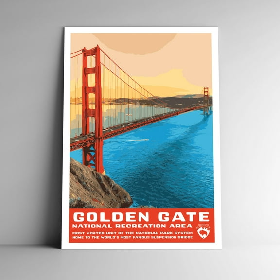 Golden Gate National Recreation Area Vintage Travel Poster / Postcard WPA Style Retro