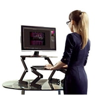 Adjustable Standing Desk Converter – Dual Aluminum Laptop & Keyboard Riser with Independent Height and Tilt