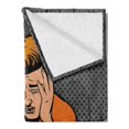 thumbnail image 2 of Comic Soft Flannel Fleece Throw Blanket, Alcohol Themed Illustration with Drunk Man and Empty Bottles in Cartoon Design, Cozy Plush for Indoor and Outdoor Use, 60" x 80", Multicolor, by Ambesonne, 2 of 5