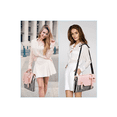 thumbnail image 5 of Maletín Crossbody Para Laptop 15.6 In Bolsa Tote Para Mujer Rosa rallas blanco con negro, 5 of 5