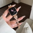 thumbnail image 2 of Butterfly Bracelet Compatible with Apple Watch Bands 42/44/45/49mm Slim Bling Jewelry Metal Strap, Shiny Diamond Wristband Replacement for iWatch Series 8/7/SE/6/5/4/3/2/1,Rosegold, 2 of 6
