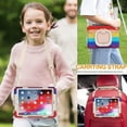 thumbnail image 5 of HCTian Kids Case for 9.7” iPad 6th/5th Generation/iPad Pro 9.7 Inch/iPad Air 2, Shockproof Silicone Case with Rotatable Grip, Shoulder Strap, Pencil Holder, Stable Kickstand for iPad 9.7 Inch, 5 of 6