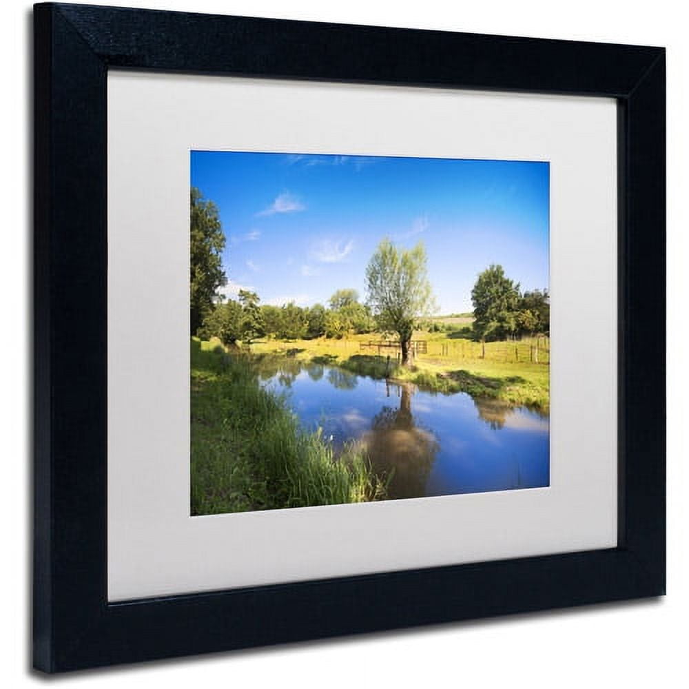 Trademark Fine Art "Blue Brook" Canvas Art by Philippe Sainte-Laudy, White Matte, Black Frame