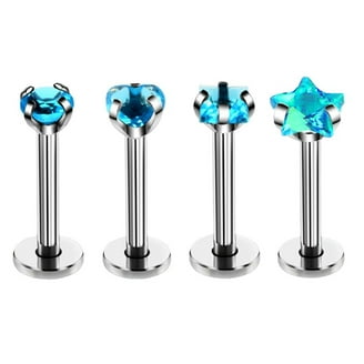 Longita Piercingsieraden, 16 G, chirurgisch staal, lippiercing, labret, monroe, ring, tragus, helix, oorbellen, stud, 6-14mm, 5 paar (10 stuks), Roestvrij staal